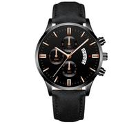 JOATVEE Montre en Cuir Calendrier d’Affaires Simple et décontracté pour Hommes Montre de Mode Classique Cinq Calendriers Aiguilles Lumineuses étanches avec Montre à Quartz Date