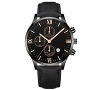 JOATVEE Montre en Cuir pour Hommes, Calendrier de Mode modèle de Chiffres Romains Bracelet en Cuir Montre étanche pour Hommes d’Affaires Sports de Plein air