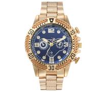 JOATVEE Montre pour hommes Chronographe Montre à quartz analogique de luxe étanche en acier inoxydable Montre de travail pour hommes, or