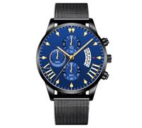 JOATVEE Montres à Bracelet en Maille à Grand Cadran pour Hommes Calendrier à Quartz pour Hommes Montres Lumineuses Montres d’Affaires de Mode