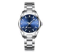 JOATVEE Montres de Couple Hommes et Femmes Argent Étanche Montre en Acier Inoxydable Mode Son Montres à Quartz Cadeaux, Femmes - Bleu foncé