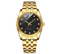 JOATVEE Paire de montres analogiques à quartz imperméables Partner Watch Classic Golden bracelet en acier inoxydable pour hommes et femmes avec cadran pavé de strass, Bracelet