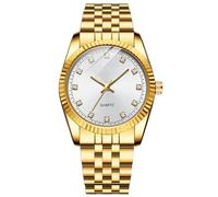 JOATVEE Paire de montres analogiques à quartz imperméables Partner Watch Classic Golden bracelet en acier inoxydable pour hommes et femmes avec cadran en strass, Bracelet