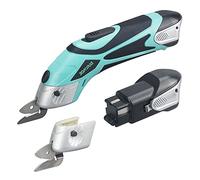 JOAVANI Ciseaux électriques sans Fil pour Tissu de Cutting, Box, Cutter de Cardboard, Carpet. Ciseaux d'alimentation pour Sewing, Scrapbooking, Crafting (2pc Battery, 2pc Blade - Lower Noise)