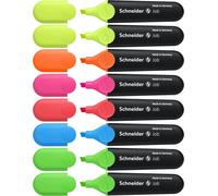 Job 150 Surligneur (Rechargeable) Lot De 8, Couleurs Assorties, 2x Jaune, 2x Vert, Orange, Rose, Rouge, Bleu