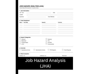 Job Hazard Analysis (JHA) Logbook: 50 Workplace Risk Assessment and Permit Forms for Hazard Identification, Safety Planning, Compliance Tracking, and Incident Prevention | Corporate Edition