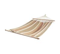 JOBEK-Hamac à barre double en coton beige carmina et macramé Jobek Komplice - 300 x 125 cm