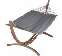 JOBEK-Set support et hamac EsKapade coloris anthracite en bois certifié FSC Jobek Hamacs - 323 x 125 x 128 cm