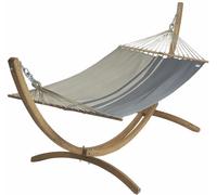 JOBEK-Set support et hamac EsKapade coloris anthracite taupe en bois et polypropylène Jobek Hamacs - 323 x 125 x 128 cm