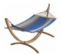 JOBEK-Set support et hamac EsKapade coloris bleu royal en bois et polypropylène Jobek Hamacs - 323 x 125 x 128 cm