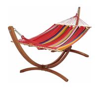 JOBEK-Set support et hamac EsKapade coloris multicolore en bois et polypropylène certifié FSC Jobek Hamacs - 323 x 125 x 128 cm