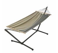 JOBEK-Set support et hamac MetaliK coloris anthracite taupe en métal et polypropylène Jobek Hamacs - 300 x 140 x 95 cm
