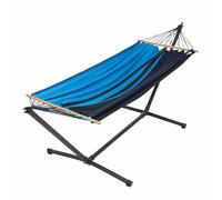 JOBEK-Set support et hamac MetaliK coloris bleu Caraïbes en métal et polypropylène certifié FSCJobek Hamacs - 300 x 140 x 95 cm