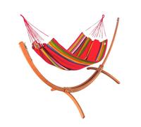 JOBEK-Set support et hamac Weekend coloris multicolore Ara Macao en bois et polypropylène Jobek Hamacs - 350 x 125 x 136,5 cm
