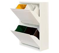JOBGAR Armoire metallique recyclage 4 tiroirs couleur blanche