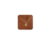 JOBICY Colliers en or pour femme - Tendance - Collier délicat en forme d'étoile de mer - Collier avec pendentif en coquillage en or 14 carats - Collier de perles pour femme - Cadeau idéal pour l'été