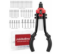 JoblikeBrez Pince a Rivet avec 210 Rivets Pop (2,4-6,4 mm), Pince à Rivet Pop Professionnelle 33 cm avec Collecteur de Tiges, Riveteuse Manuelle pour Automobile, Métal et Bricolage