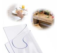 JoboJi Nappe Transparente De Protection Tapis De Bureau en PVC 40x100 40x200 50x150 60x180 70x145 80x160 Cm Protecteur De Couverture De Table Épaisse:1.5mm (Color : Transparent, Size : 90x150cm)