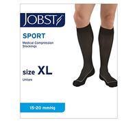JOBST Chaussettes de compression graduées pour les amateurs de sport - Compression 15-20 mmHg - Design unisexe - Noir froid - Taille XL