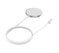 JOBY Chargeur sans Fil Aimanté, Chargeur Induction Compatible avec MagSafe, Technologie Qi, Charge Rapide de 15W, Compatible avec iPhone et Les Smartphones Android, Câble USB-C de 1m, Gris