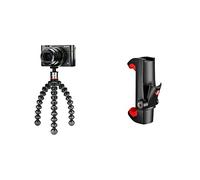 JOBY GorillaPod 500 - Mini Trépied Polyvalent avec Rotule Ball Intégrée pour Appareils Compacts et 360, JB01502-BWW & Manfrotto MCPIXI - Pince Universelle pour Smartphone, Version Pro