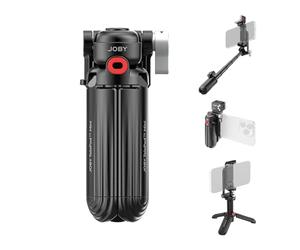 JOBY TP02 Mini Perche à Selfie pour Téléphone avec Lampe Vidéo, 37.5cm Trépied avec Lumière LED&Télécommande Bluetooth, Grip 3-en-1 avec 2 Sabots Froids Compatible avec Smartphone iPhone 17-12 Android