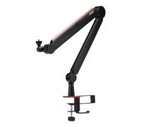 Joby Wavo Boom, Bras De Perche Microphone Pro pour Streamers Et Podcasters, Bras De Perche Silencieux, Support De Tasse Et De Casque, Pince De Table, Rack Caché pour Les Câbles, Noir