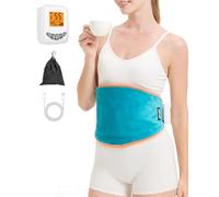 JOBYNA Ceinture Chauffante Vibrante Sans Fil, Coussin Chauffant de Massage, 5000mAh Ceinture Lombaire Chauffante 40-60℃ avec 3 Modes de Vibration, Soulager des Douleurs Lombaires, Abdominales