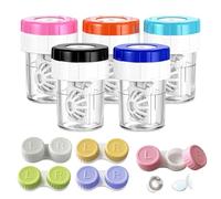 Jocanova Lot de 10 récipients pour lentilles de Contact, étuis de Rangement et de Nettoyage pour lentilles, boîtes à lentilles colorées pour Une Utilisation Quotidienne