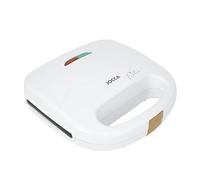 JOCCA - Appareil à croque-monsieur 2 tranches, grille-pain ligne Nature/plaques grill antiadhésives, indicateurs lumineux, sandwichs et plus de repas, finition moderne effet bois (blanc)