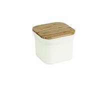 Jocca Bidon en Fibre de Bambou 11,6 x 11,6 x 9,6 cm Beige avec Couvercle Blanc 12 x 12 x 9,5 cm