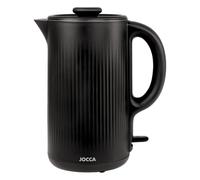 Jocca - Bouilloire électrique 1,8 L | Corps et couvercle en acier inoxydable | Contrôle STRIX | 1500 W | Bouilloire rapide et sûre | Design élégant noir