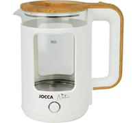 Jocca Bouilloire électrique Nature-Line 1,8 L – Base 360° – Borosilicate – Blanc