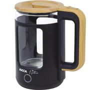 JOCCA Bouilloire électrique 1,8L, Nature-Line noir, base 360°, verre borosilicaté, ébullition rapide, arrêt automatique, économie d'énergie, moderne