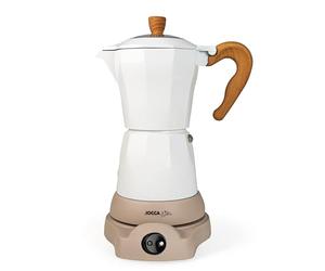 Jocca - Cafetière Électrique Italienne Nature Line | 6 Tasses | Pichet Sans Fil | Base Électrique | Rotation à 360° | Carafe avec Poignée Froide | Arrêt Automatique | Maintien la Chaleur | Blanc