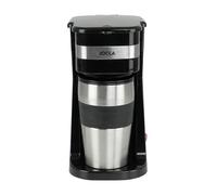Jocca - Cafetière goutte à goutte individuelle avec tasse de voyage 420 ml | Filtre réutilisable | Arrêt automatique | Thermos en acier inoxydable noir