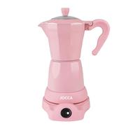 Jocca Cafetière italienne électrique rose | 6 tasses | Base rotative à 360° | Système maintient au chaud | Poignée au toucher froid | 480 W sans fil