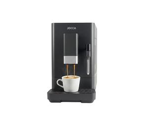 Jocca Cafetière super automatique 20 bars, 1 350 W, réservoir 1,5 l, moulin intégré 15 niveaux, vaporisateur à lait, fonctions expresso, double expresso et américain, système d'auto-nettoyage