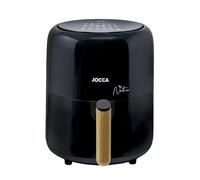 JOCCA - Friteuse à air chaud 3,8L Ligne Nature Noir | Friteuse sans huile | Friteuse à air 3,8 litres | Minuterie| Température réglable | Cuisine saine | 1450W| Écran tactile LED | Économie d'énergie