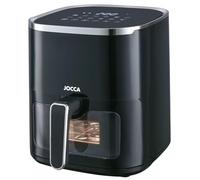 JOCCA Friteuse à air chaud avec fenêtre 5 l, friteuse sans huile, minuteur, température réglable, cuisine saine, 1450 W, noir