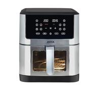 JOCCA Friteuse à Air Chaud Fenêtre 8L Friteuse sans Huile 8L Grande Capacité Minuterie Cuisine Saine Puissance 1800W Programmes Écran Tactile (Argent)
