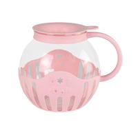 JOCCA - Machine à pop-corn en verre pour micro-ondes 2,2 l avec grille en silicone, passe au lave-vaisselle, couleur rose