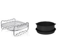 Jocca - Set d'accessoires pour friteuses à air 5 L + | Moule à pâtisserie, plateau à pizza et grille avec brochettes - Cuisine saine et polyvalente