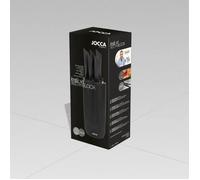 Jocca Set de couteaux de cuisine avec bloc 5 couteaux inox manche ergonomique antidérapant noir