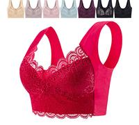 JOCCOS Healthfit Soutien-Gorge de détoxification lymphatique en Tourmaline pour Femme, Rouge, L
