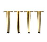 JOCCOS Lot de 4 pieds pour meubles pour table basse, métal noir et or maison projets de bricolage jambe pour canapé jambe pour meuble TV, jambe pour chaise, jambe pour pouf (couleur : droite cone 20