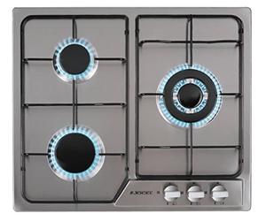 Jocel Plaque de cuisson au gaz encastrable, 3 feux, inox JP3GI008930