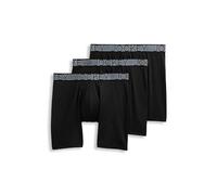 Jockey Active Lot de 3 caleçons Boxeurs en Microfibre pour Homme 22,9 cm, Noir, X-Large