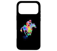 Jockey Cool Rainbow Splatter Derby pour Course de Chevaux Coque pour iPhone 17 Pro Max