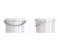 Jockey Lot de 5 Seaux avec Couvercle 3 L Blanc Plastique Rond PP + Couvercle Hermétique Blanc Anse Plastique